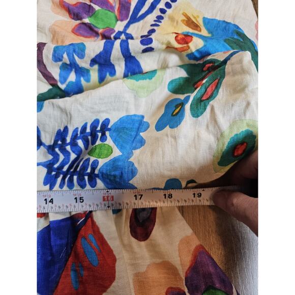 Entro Vibrant Floral Smocked Blouse Women's Size S Bohemian Colorful Party - Picture 9 of 11